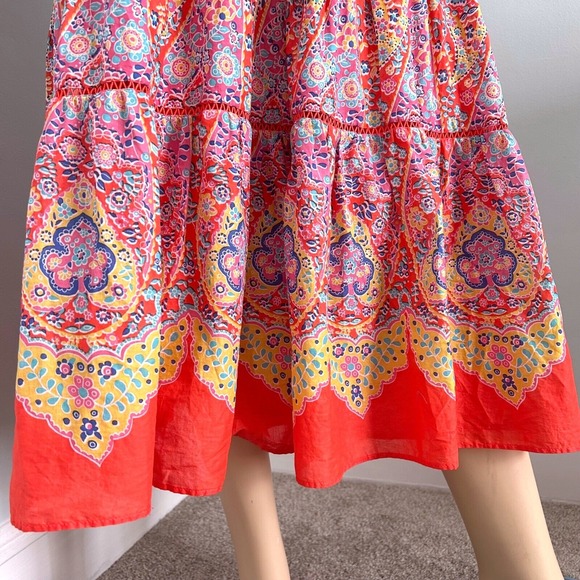 Talbots Tiered Halter Maxi Dress Medallion Casual Boho Summer Dress Size 2 - Picture 5 of 10